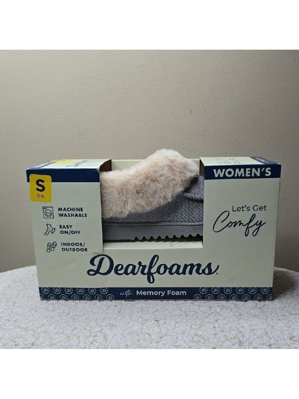 Dearfoams Women's Slippers Light Heather Grey Memory Foam